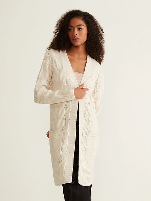 Cover Story White Long Cardigan