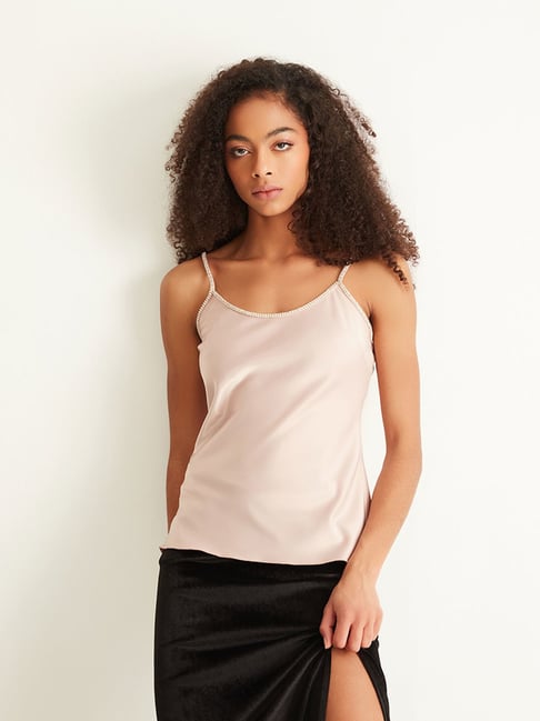 Buy Cover Story Link Pink Embellished Cami Top for Women Online @ Tata CLiQ