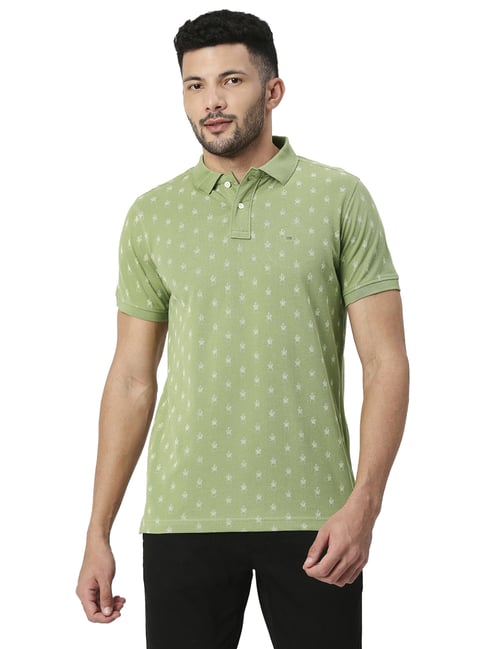 Buy Louis Philippe Jeans Yellow Cotton Slim Fit Printed Polo T-Shirt for  Mens Online @ Tata CLiQ