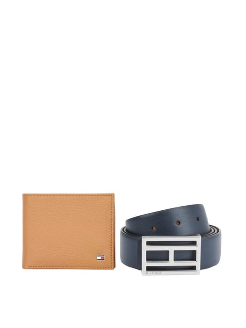 Buy Tommy Hilfiger Levenstein Mens Leather Belt Textured Brown online