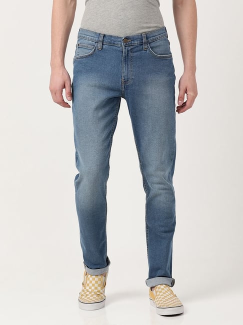 Lee Blue Cotton Skinny Fit Jeans