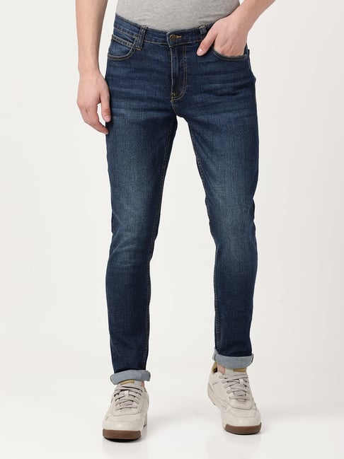 Lee Blue Cotton Skinny Fit Jeans