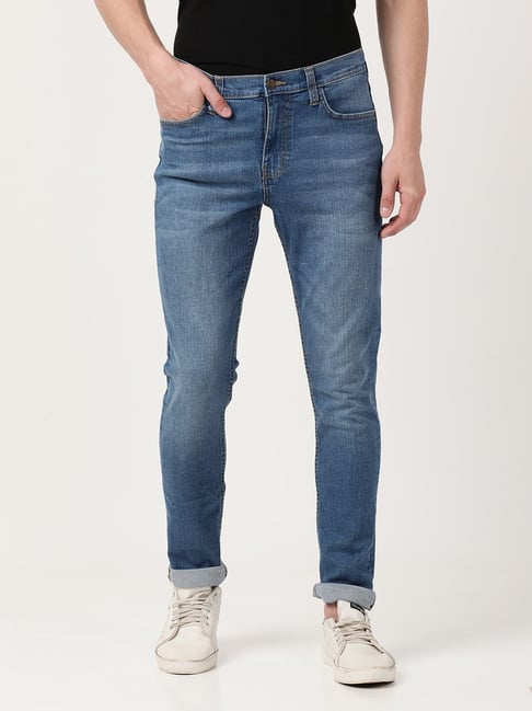 Lee Blue Cotton Skinny Fit Jeans