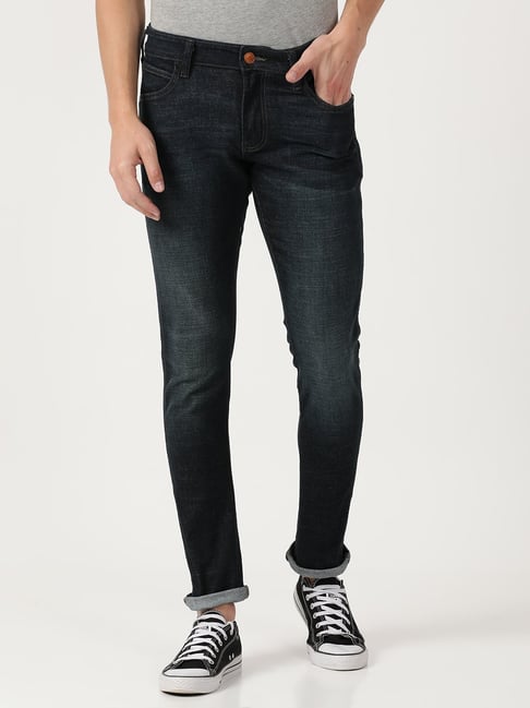 Wrangler Midnight Blue Cotton Skinny Fit Jeans