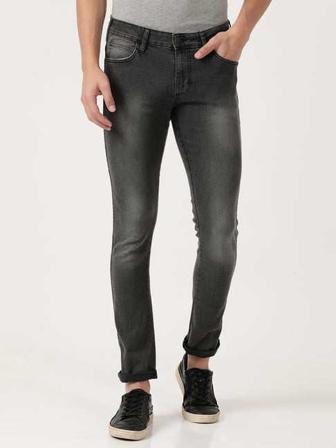 Wrangler Black Cotton Slim Fit Jeans