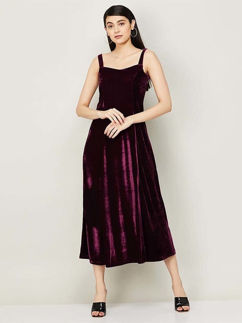 Code by Lifestyle Purple A-Line Dress Price in India
