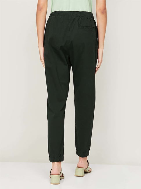 Buy Code by Lifestyle Green Cotton Mid Rise Pants for Women Online @ Tata  CLiQ