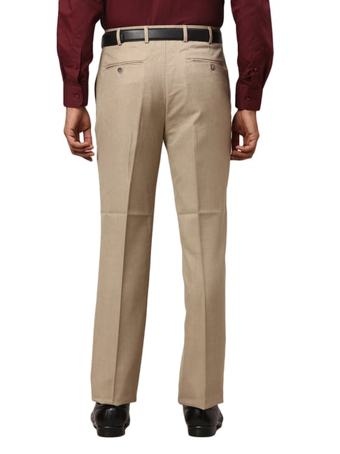 Park Avenue Khaki Cotton Super Slim Fit Trousers