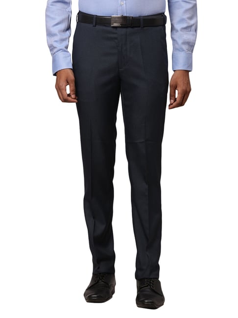 Raymond Blue Slim Fit Checks Trousers-picture-10