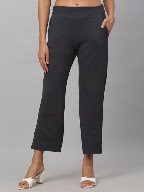 NEUDIS Dark Grey Regular Fit Mid Rise Trousers-picture-14