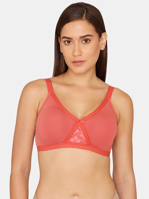 Zivame Red Double Layered Full Coverage Bra Price in India