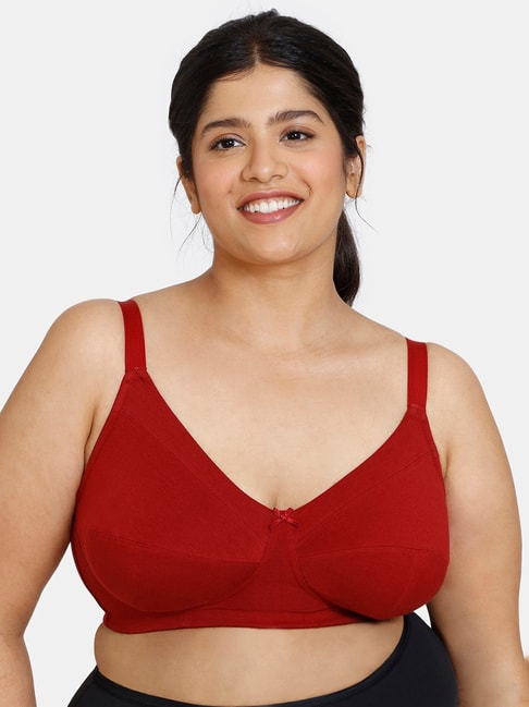 Zivame Red Double Layered Full Coverage Bra Price in India
