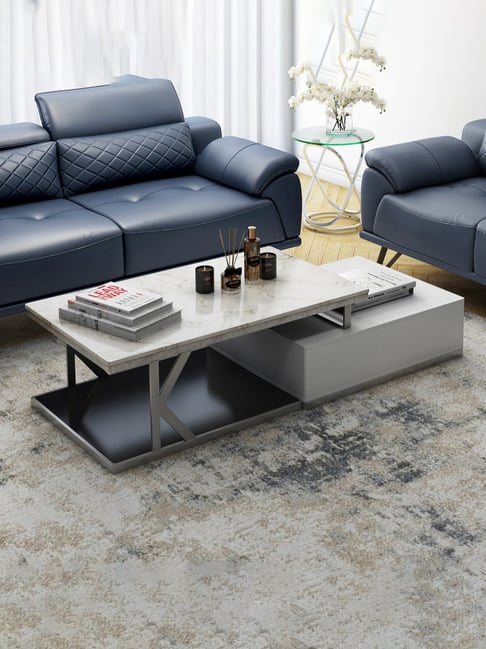 Durian Winter Off White Marble Coffee Table