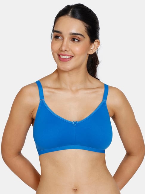 Zivame Blue Half Coverage Double Layered T-Shirt Bra