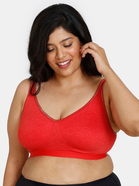 Zivame Red Full Coverage Double Layered Minimizer Bra Price in India