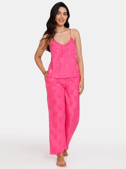 Zivame Pink Printed Camisole Top Pyjamas