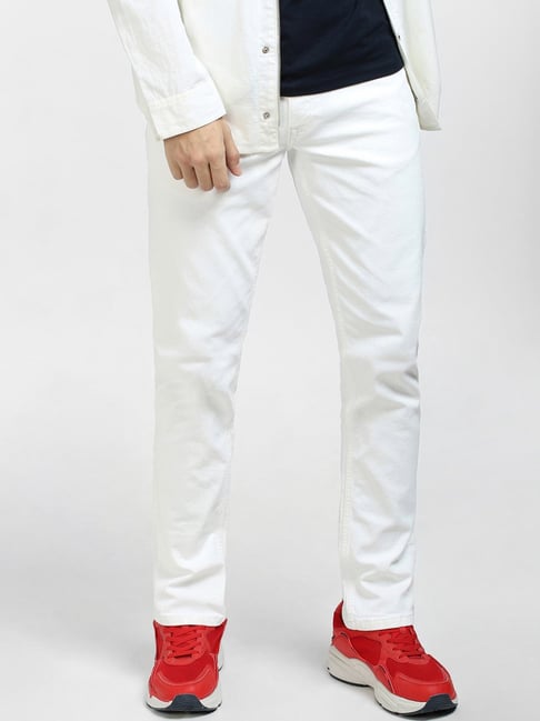 Jack & Jones White Skinny Fit Low Rise Jeans