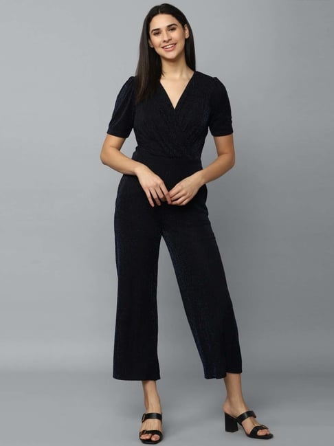 Allen Solly Black Striped Jumpsuit