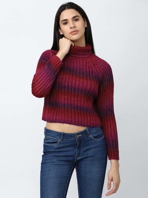 Buy Van Heusen Pink Striped Sweaters for Women Online Tata CLiQ