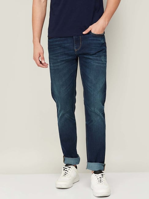 Fame Forever by Lifestyle Dark Blue Tapered Fit Jeans