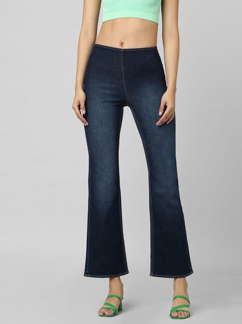 Buy Only Blue Fit Flare Mid Rise Jeans for Women Online Tata CLiQ
