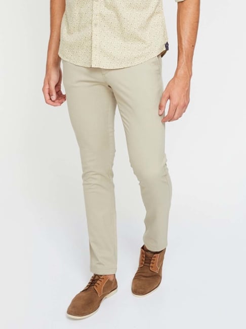 Buy Men Navy Slim Fit Stripe Flat Front Formal Trousers Online - 768320 |  Louis Philippe