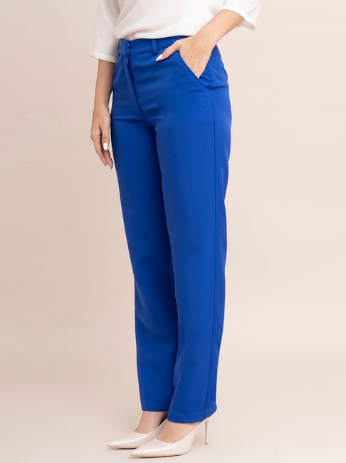 Katya Cobalt Blue Crepe Trousers – little-madam.co.uk