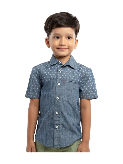Little Boys Short Sleeve Denim Shirt Summer Button Down T-shirt For Infant  Toddler Kids - Walmart.com
