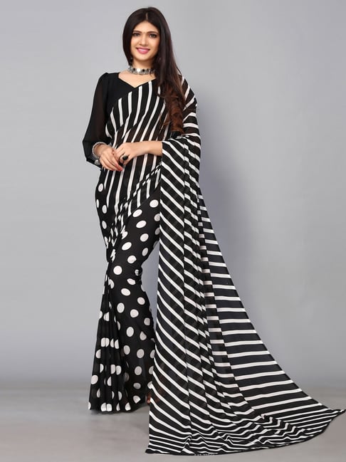 Ilkal Black & White Small Checks Cotton-Silk Saree Online | GI TAGGED