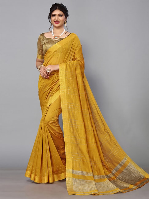 Buy Suta Golden & Silver Zari Work Saree Without Blouse for Women Online @ Tata  CLiQ