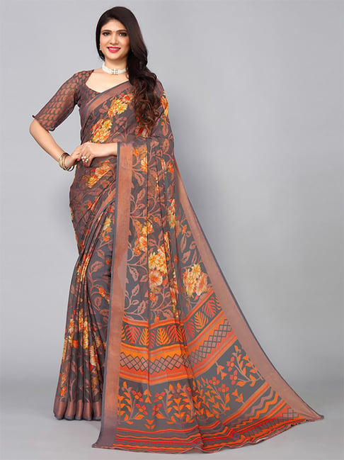 Satrani Multicolored Woven Saree With Unstitched Blouse Price in India