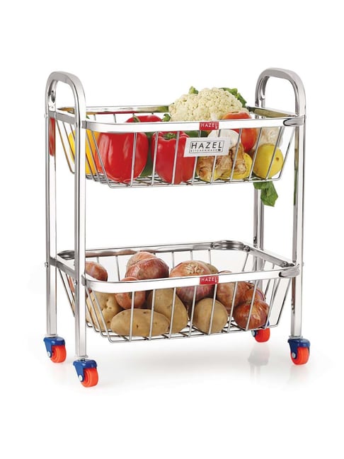 HAZEL Silver Stainless Steel Fruit Vegetable Basket