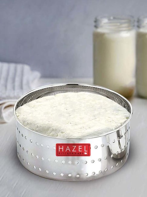 HAZEL Silver Stainless Steel Paneer Maker Container