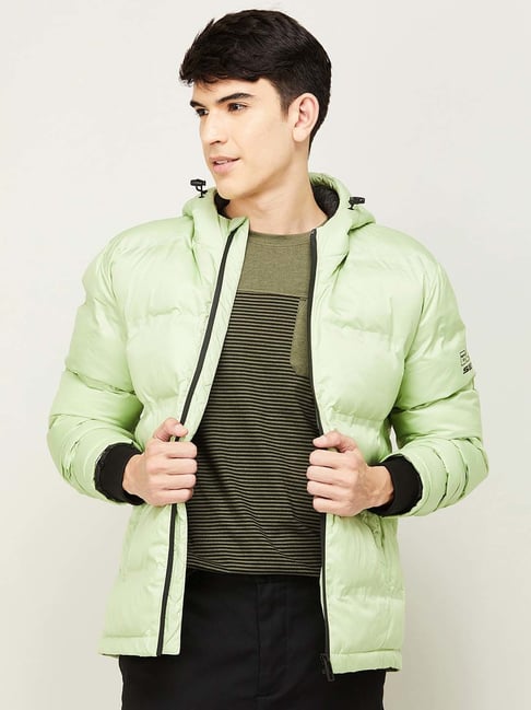 BOSSINI Sage Green Regular Fit Hooded Jacket