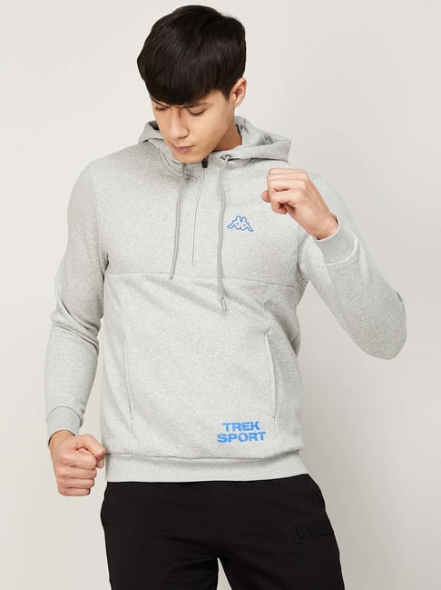 Mens grey store kappa hoodie