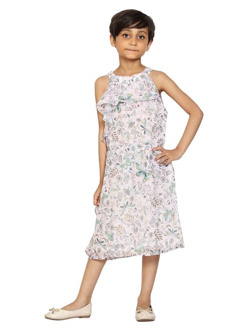 Buy Kiddopanti Kids Light pink Floral Print Dress for Girls Clothing Online Tata CLiQ