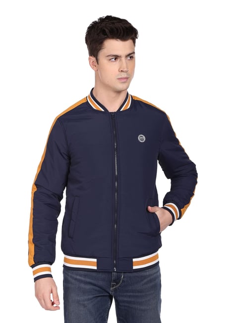 U.S. Polo Assn. Navy Blue Regular Fit Striped Bomber Jacket-picture-28