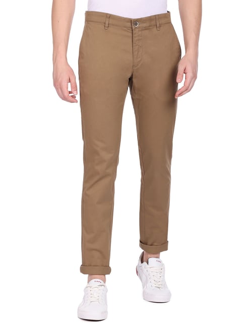 U S Polo Assn U.S. Polo Assn. Brown Cotton Slim Fit Chinos