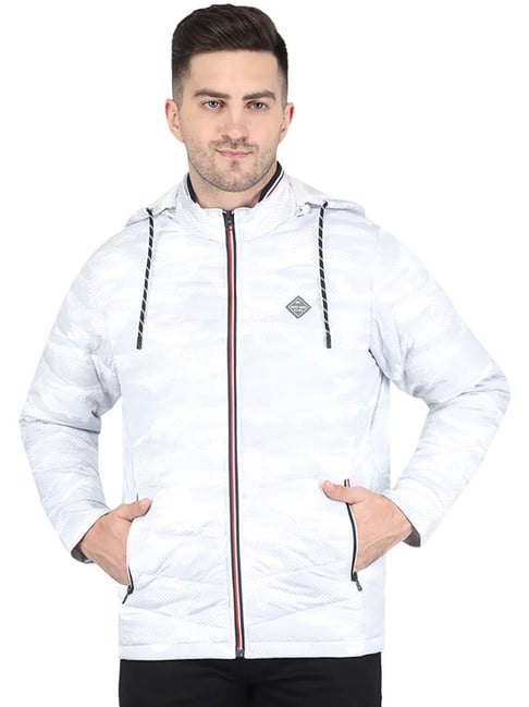 Buy Men White Printed Hooded Full Sleeve Jacket Online in India - Monte  Carlo