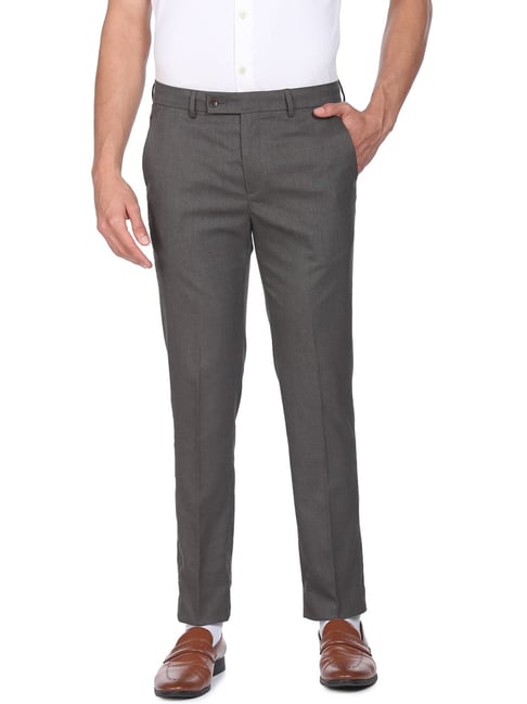 Super Skinny Grey Check Suit Trousers | boohooMAN USA