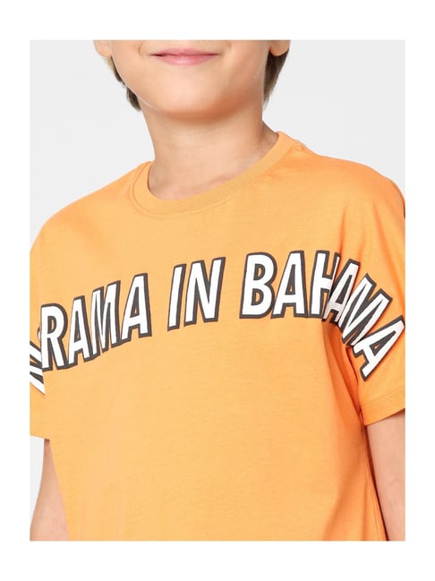 Jack Jones Junior Boys Light Orange Printed T-Shirt