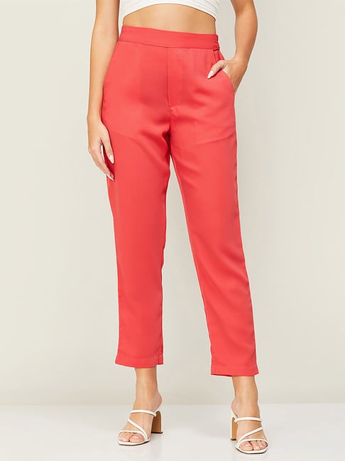 Buy Code by Lifestyle Black Mid Rise Pants for Women Online  Tata CLiQ