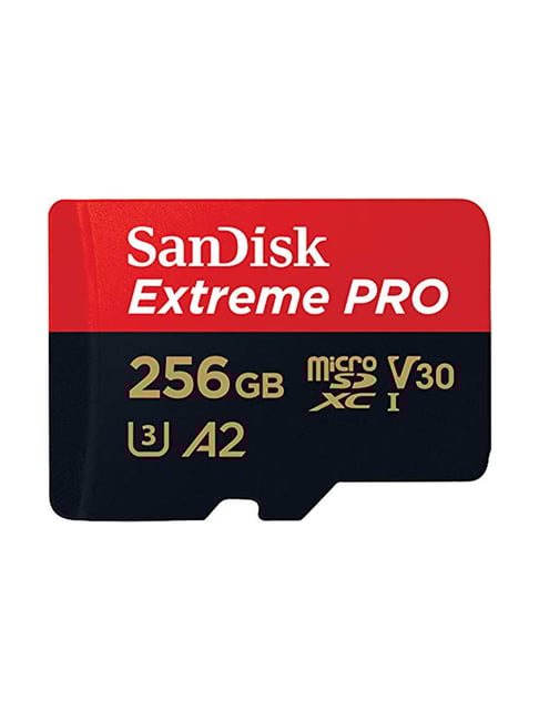 SanDisk 256GB Extreme Pro microSD UHS I Card (Red/Black)