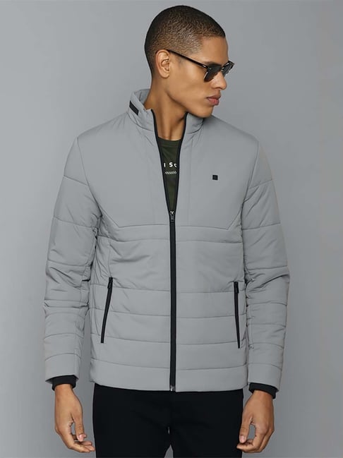 MEN HEAVY JACKET IN QUILTED WATER RESISTANT LIGHT GREY CASHMERE AND WOOL