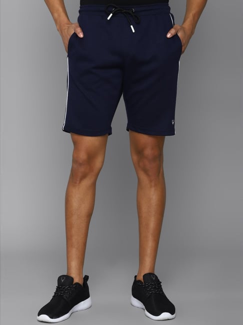 Allen Solly Navy Slim Fit Striped Shorts