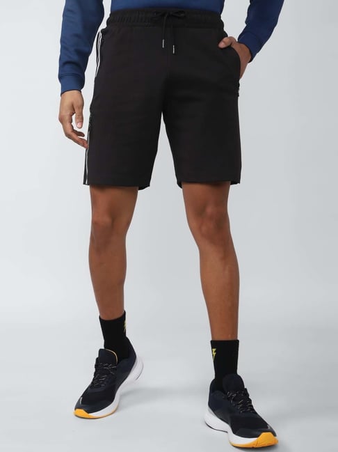 Van Heusen Flex Black Regular Fit Striped Shorts-picture-16