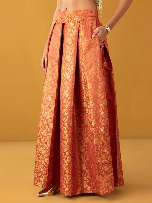 Buy Pink Fort Orange Floral Print Skirt for Women Online Tata CLiQ