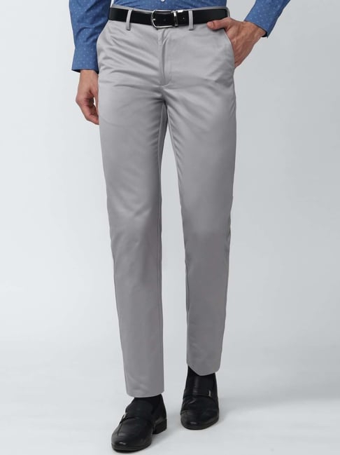 Peter England Mens Grey Trousers
