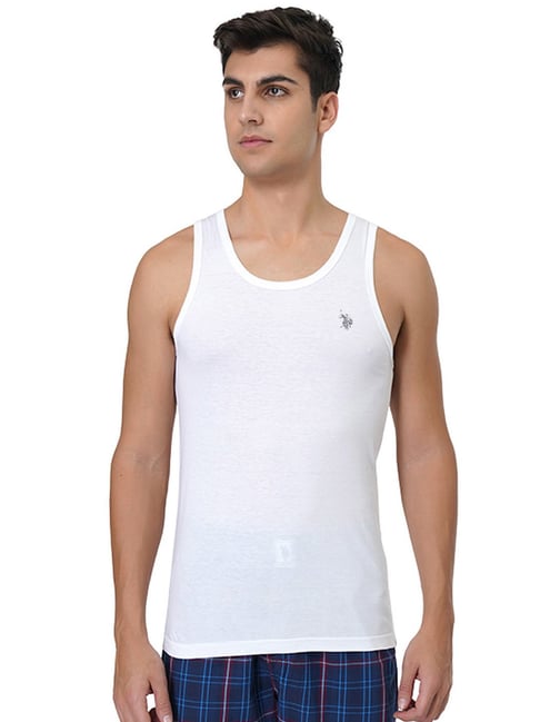 U.S. Polo Assn. White Cotton Regular Fit Vests-picture-19