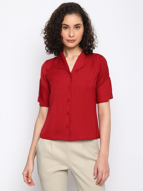 Latin Quarters Red Regular Fit Shirt Price in India